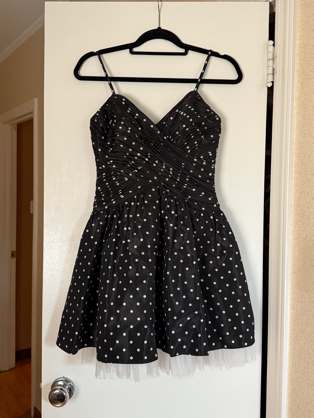 Hailey Logan by Adrianne Papell Black & White Polka Dot Mini | size 5/6